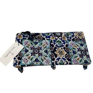 Vera Bradley Lighten Up Pencil or MakeUp Pouch LISBON MEDALLION COOL NWT $29